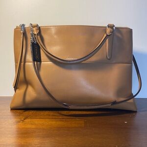 Coach Borough 30348 Tan Camel Leather Satchel Shoulder Bag
